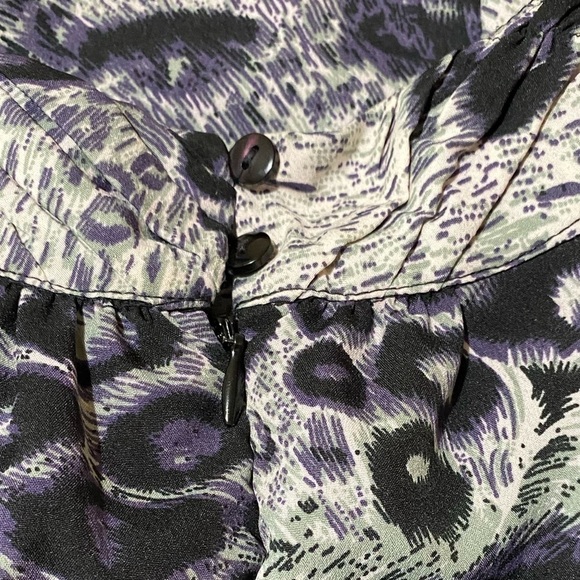 Topshop ruched mini dress in monochrome animal print like new woman’s size 10 - Picture 4 of 12